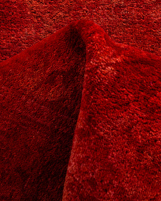 Contemporary Hand-Knotted Overdyed Orange Runner 2' 6" x 13' 6"
