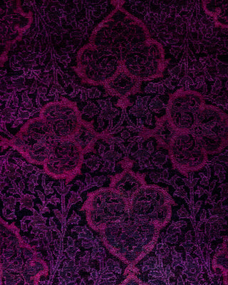 Contemporary Overyed Wool Hand Knotted Purple Runner 2' 8" x 13' 8"