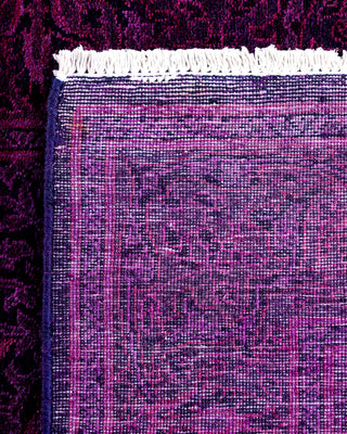 Contemporary Overyed Wool Hand Knotted Purple Runner 2' 8" x 13' 8"