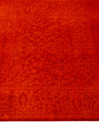 Contemporary Overdyed Wool Hand Knotted Orange Runner 2' 6" x 13' 8"