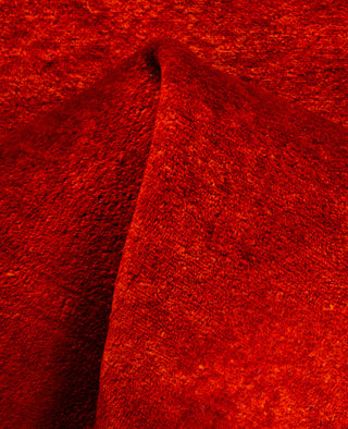 Contemporary Overdyed Wool Hand Knotted Orange Runner 2' 6" x 13' 8"