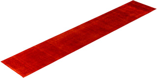 Contemporary Overdyed Wool Hand Knotted Orange Runner 2' 6" x 13' 8"