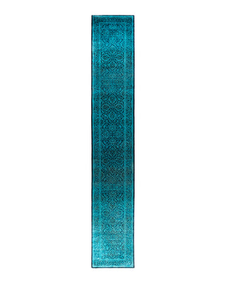 Fine Vibrance, One-of-a-Kind Hand-Knotted Runner Rug  - Black, 2' 6" x 15' 3"