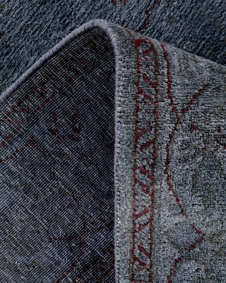 Contemporary Hand-Knotted Overdyed Gray Runner 2' 6" x 11' 10"