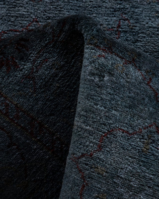 Contemporary Hand-Knotted Overdyed Gray Runner 2' 6" x 11' 10"