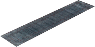 Contemporary Hand-Knotted Overdyed Gray Runner 2' 6" x 11' 10"