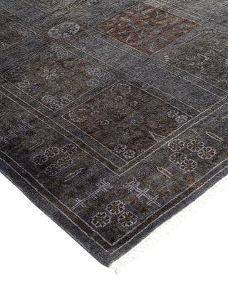 Modern Overdyed Hand Knotted Wool Gray Runner 2' 8" x 5' 10"