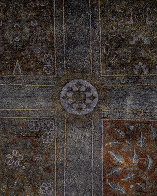 Contemporary Hand Knotted Overdyed Gray Runner 2' 8" x 5' 10"