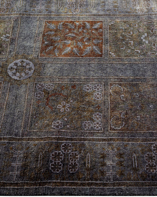 Contemporary Hand Knotted Overdyed Gray Runner 2' 8" x 5' 10"