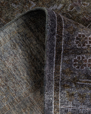 Contemporary Hand Knotted Overdyed Gray Runner 2' 8" x 5' 10"