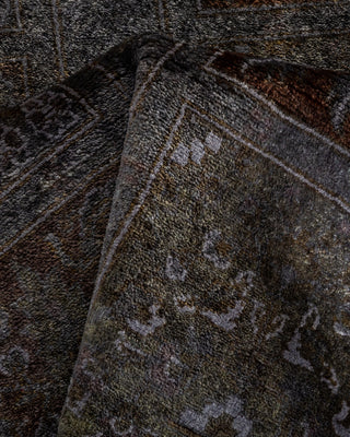 Contemporary Hand Knotted Overdyed Gray Runner 2' 8" x 5' 10"