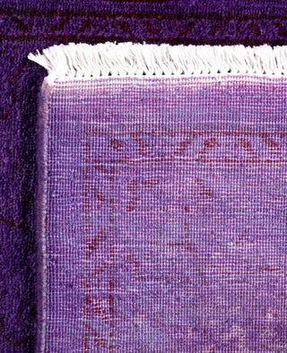 Contemporary Overdyed Wool Hand Knotted Purple Runner 2' 8" x 4' 4"