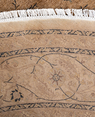 Overdyed One-of-a-Kind Wool Beige Round Area Rug 8' 1" x 8' 1"