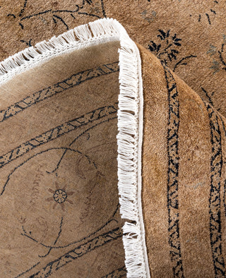 Overdyed One-of-a-Kind Wool Beige Round Area Rug 8' 1" x 8' 1"