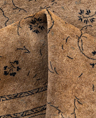 Overdyed One-of-a-Kind Wool Beige Round Area Rug 8' 1" x 8' 1"