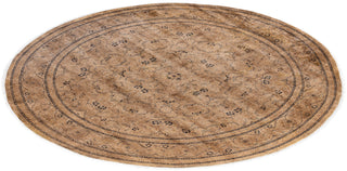 Overdyed One-of-a-Kind Wool Beige Round Area Rug 8' 1" x 8' 1"