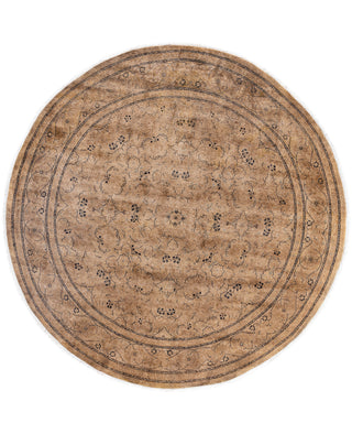 Overdyed One-of-a-Kind Wool Beige Round Area Rug 8' 1" x 8' 1"