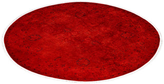 Contemporary Overdyed Wool Hand Knotted Red Round Area Rug 5' 1" x 5' 1"