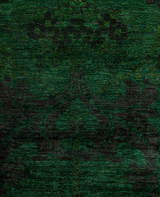 Overdyed One-of-a-Kind Wool Green Runner 2' 8" x 9' 10"