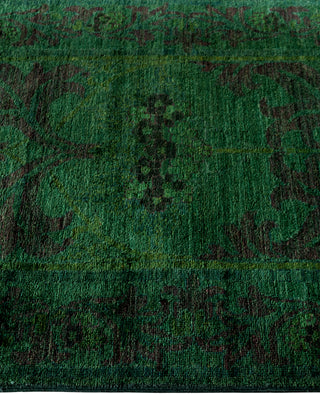 Overdyed One-of-a-Kind Wool Green Runner 2' 8" x 9' 10"