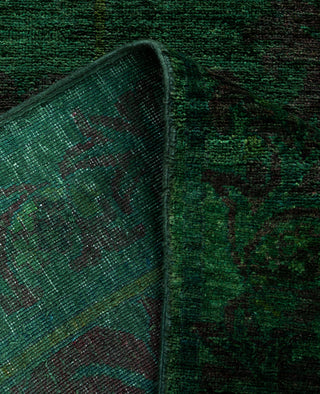 Overdyed One-of-a-Kind Wool Green Runner 2' 8" x 9' 10"