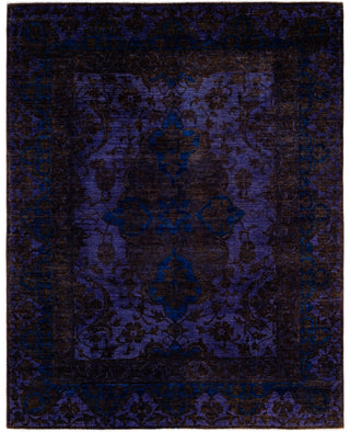 Contemporary Overdyed Wool Hand Knotted Purple Area Rug 8' 1" x 10' 0"
