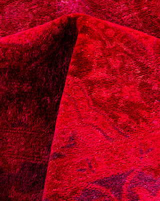 Overdyed Hand-Knotted Orange Area Rug 5' 10" x 8' 5"