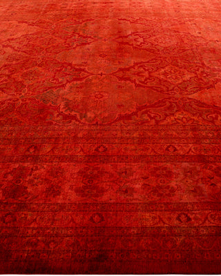 Overdyed Hand-Knotted Red Area Rug 10' 2" x 13' 10"