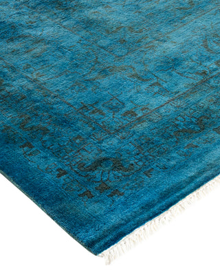Contemporary Fine Vibrance Blue Wool Area Rug - 10' 2" x 13' 10"