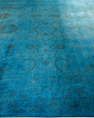 Contemporary Fine Vibrance Blue Wool Area Rug - 10' 2" x 13' 10"