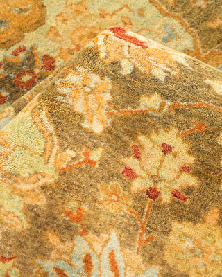 Traditional Hand Knotted Green Area Rug 6' 2" x 9' 9"