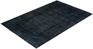 Contemporary Hand-Knotted Overdyed Gray Area Rug 5' 2" x 7' 10"