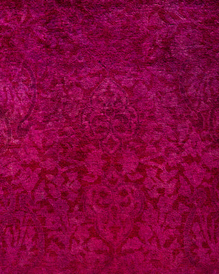 Contemporary Hand-Knotted Overdyed Pink Area Rug 5' 3" x 7' 10"
