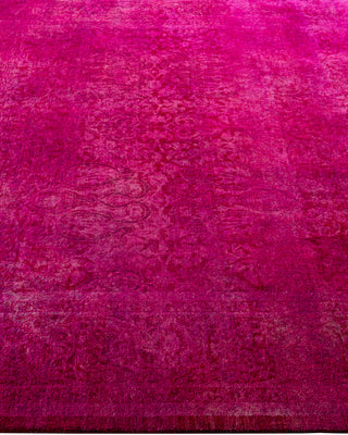 Contemporary Overyed Wool Hand Knotted Pink Area Rug 5' 3" x 7' 10"