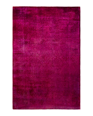 Contemporary Overyed Wool Hand Knotted Pink Area Rug 5' 3" x 7' 10"