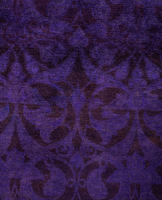 Overdyed One-of-a-Kind Wool Purple Area Rug 4' 3" x 12' 1"