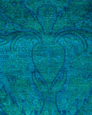 Contemporary Hand-Knotted Overdyed Blue Area Rug 4' 2" x 6' 1"