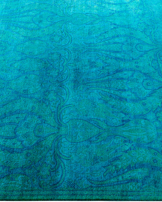 Contemporary Hand-Knotted Overdyed Blue Area Rug 4' 2" x 6' 1"