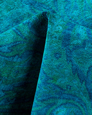 Contemporary Hand-Knotted Overdyed Blue Area Rug 4' 2" x 6' 1"