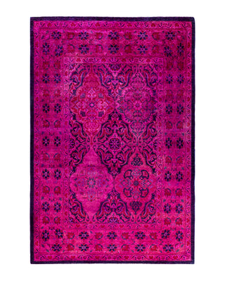 Fine Vibrance, One-of-a-Kind Hand-Knotted Area Rug  - Pink, 4' 1" x 6' 1"
