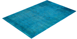 Fine Vibrance, One-of-a-Kind Hand-Knotted Area Rug  - Blue, 4' 3" x 6' 3"
