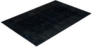 Fine Vibrance, One-of-a-Kind Hand-Knotted Area Rug  - Black, 4' 2" x 6' 3"