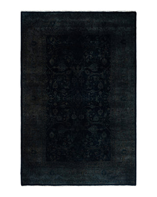 Fine Vibrance, One-of-a-Kind Hand-Knotted Area Rug  - Black, 4' 2" x 6' 3"