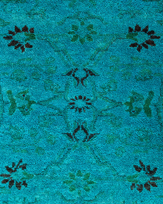 Contemporary Hand-Knotted Overdyed Blue Area Rug 3' 2" x 5' 1"