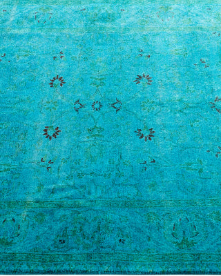 Contemporary Hand-Knotted Overdyed Blue Area Rug 3' 2" x 5' 1"
