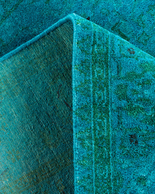 Contemporary Hand-Knotted Overdyed Blue Area Rug 3' 2" x 5' 1"