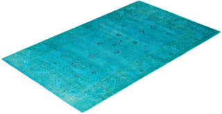 Contemporary Hand-Knotted Overdyed Blue Area Rug 3' 2" x 5' 1"