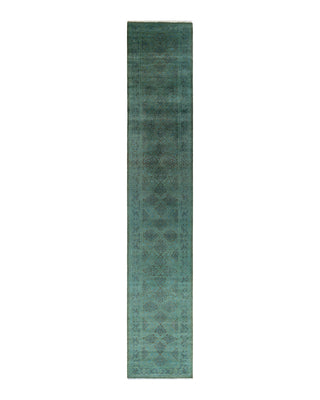 Contemporary Fine Vibrance Blue Wool Area Rug 2' 8" x 15' 6"