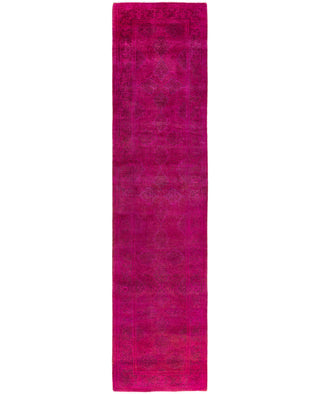 Overdyed One-of-a-Kind Wool Pink Runner 2' 6" x 10' 5"