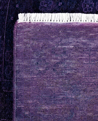 Contemporary Overdyed Wool Hand Knotted Purple Runner 2' 7" x 14' 8"